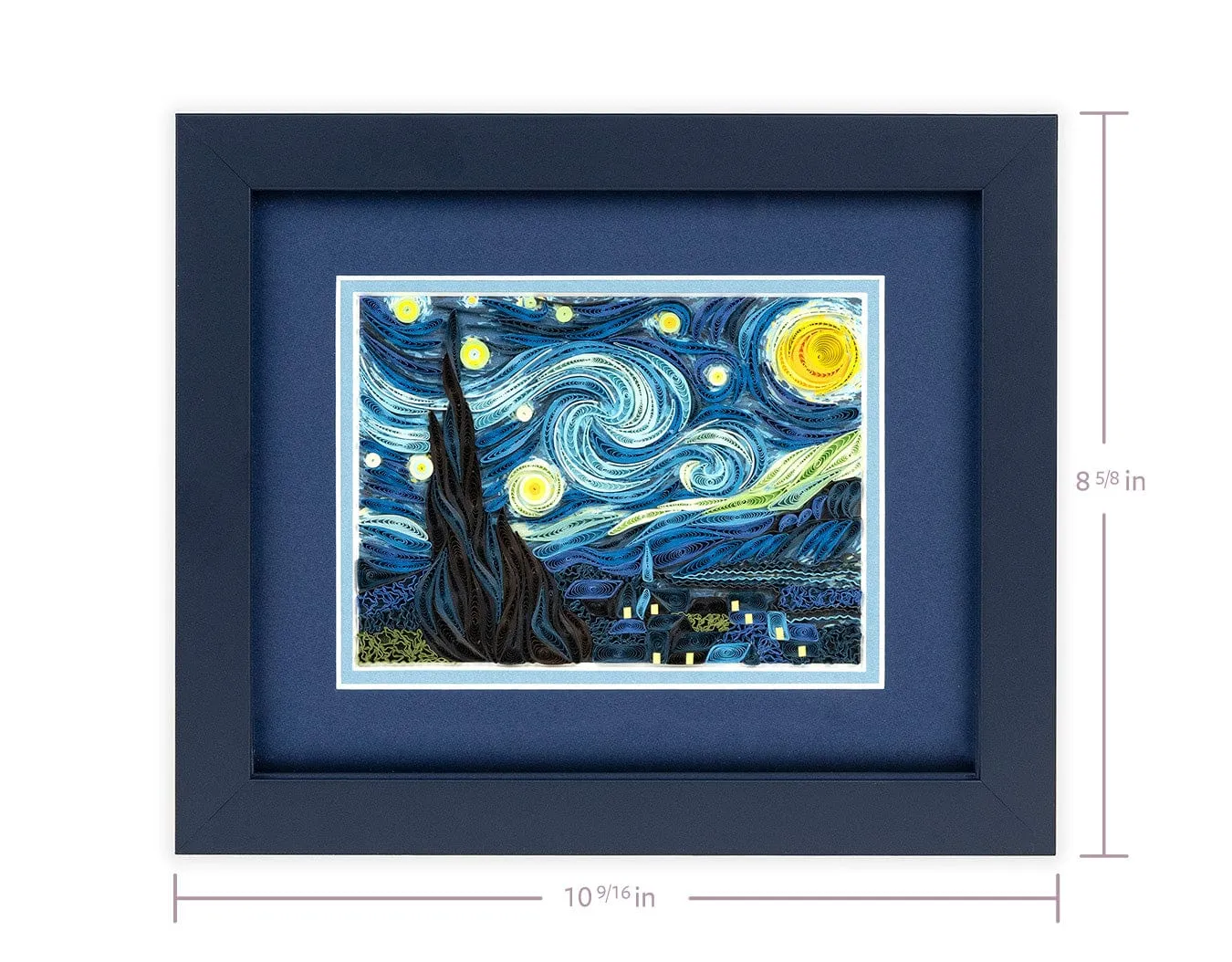 Framed Artist Series - Quilled Starry Night, Van Gogh