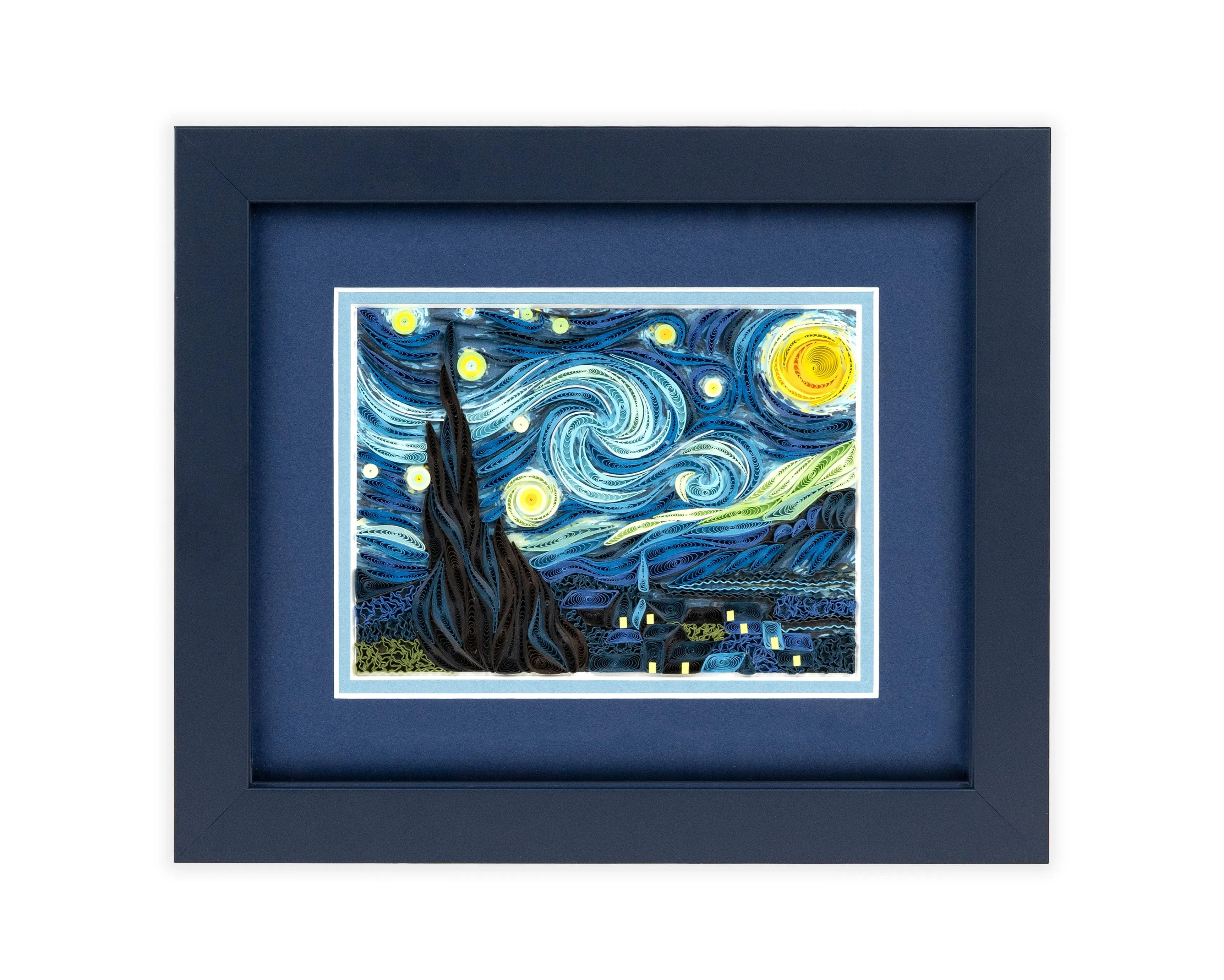 Framed Artist Series - Quilled Starry Night, Van Gogh