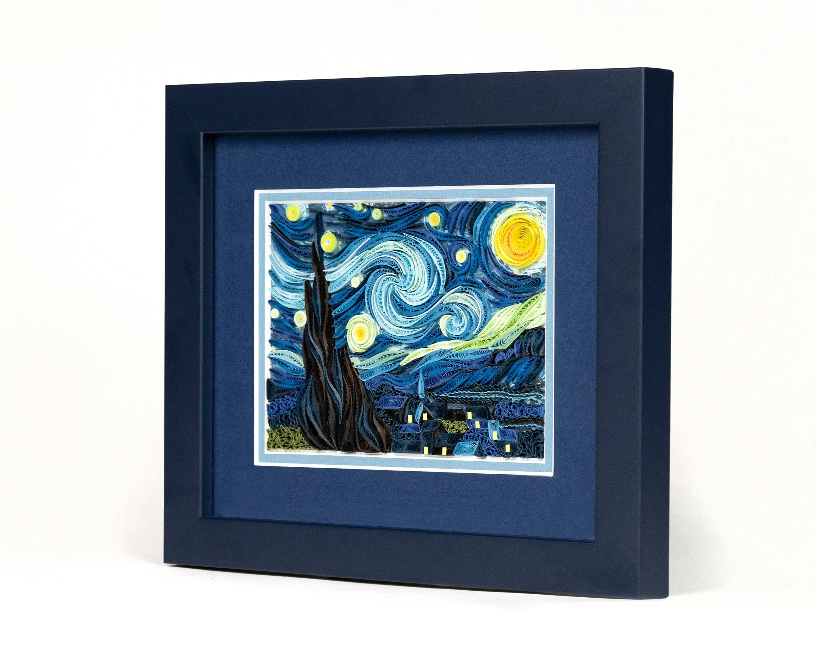 Framed Artist Series - Quilled Starry Night, Van Gogh