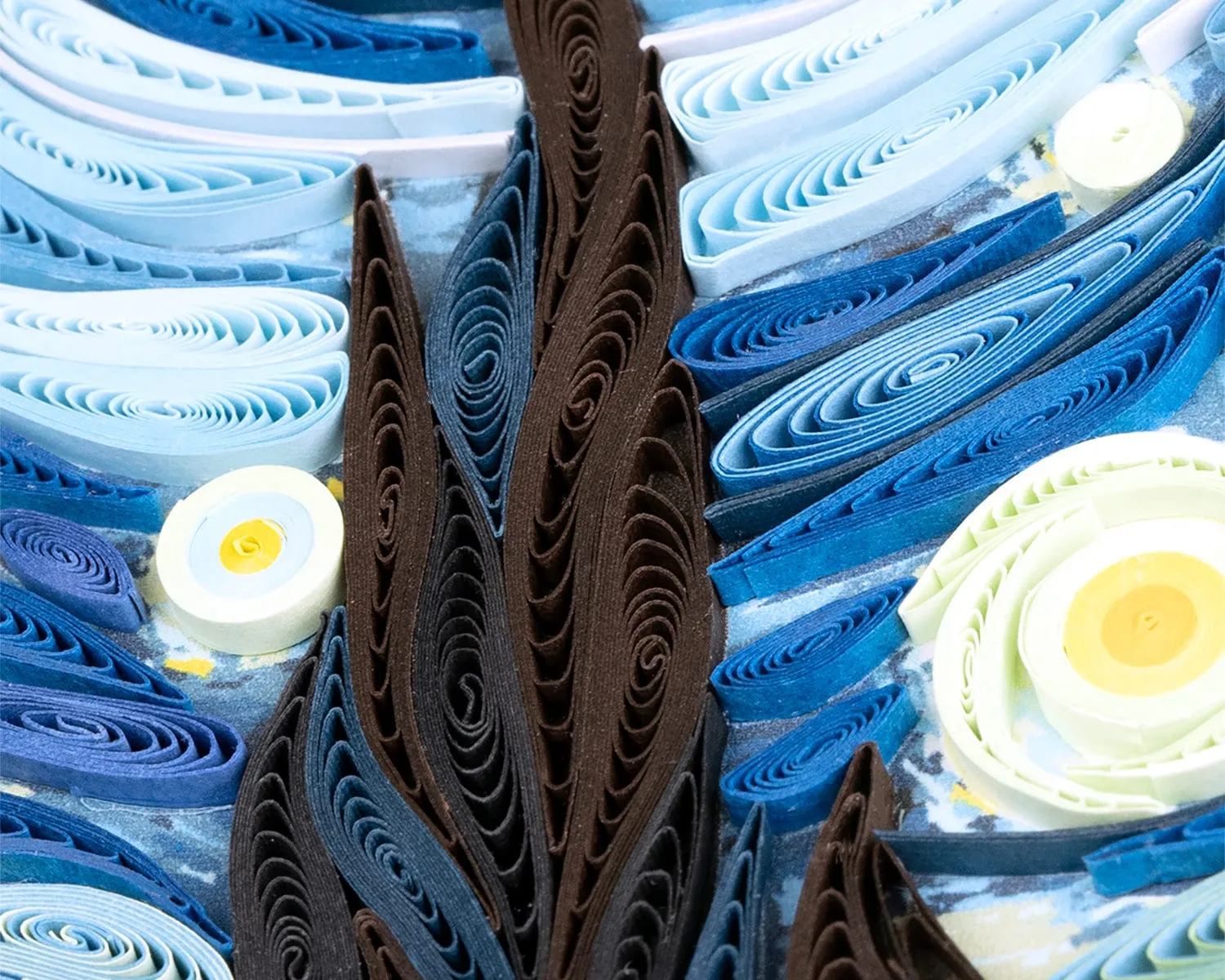 Framed Artist Series - Quilled Starry Night, Van Gogh