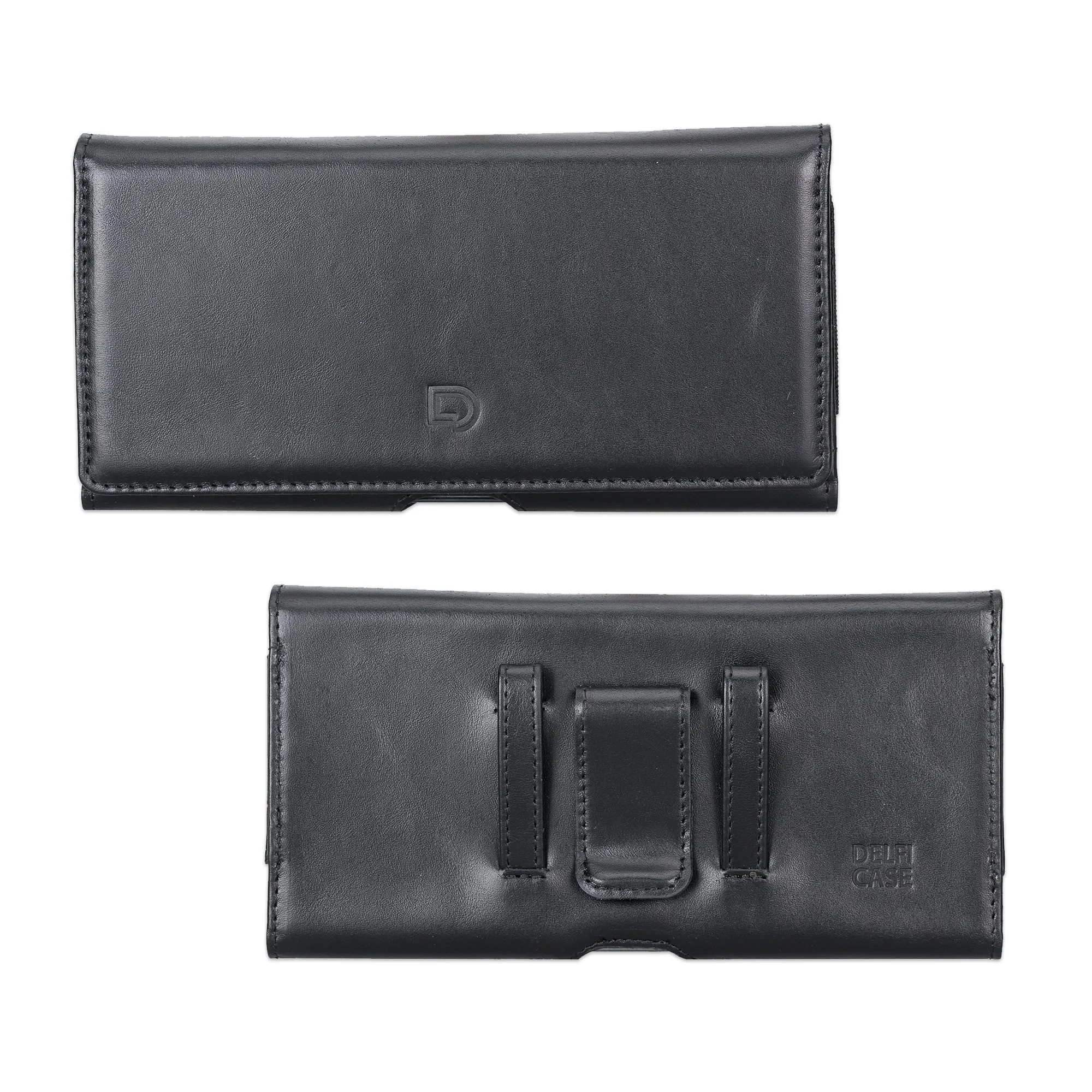 Full Grain Leather Cell Phone Holster with Magnetic Closure Belt Clip for All up to 6.9 Inch Phones (iPhone / Samsung)