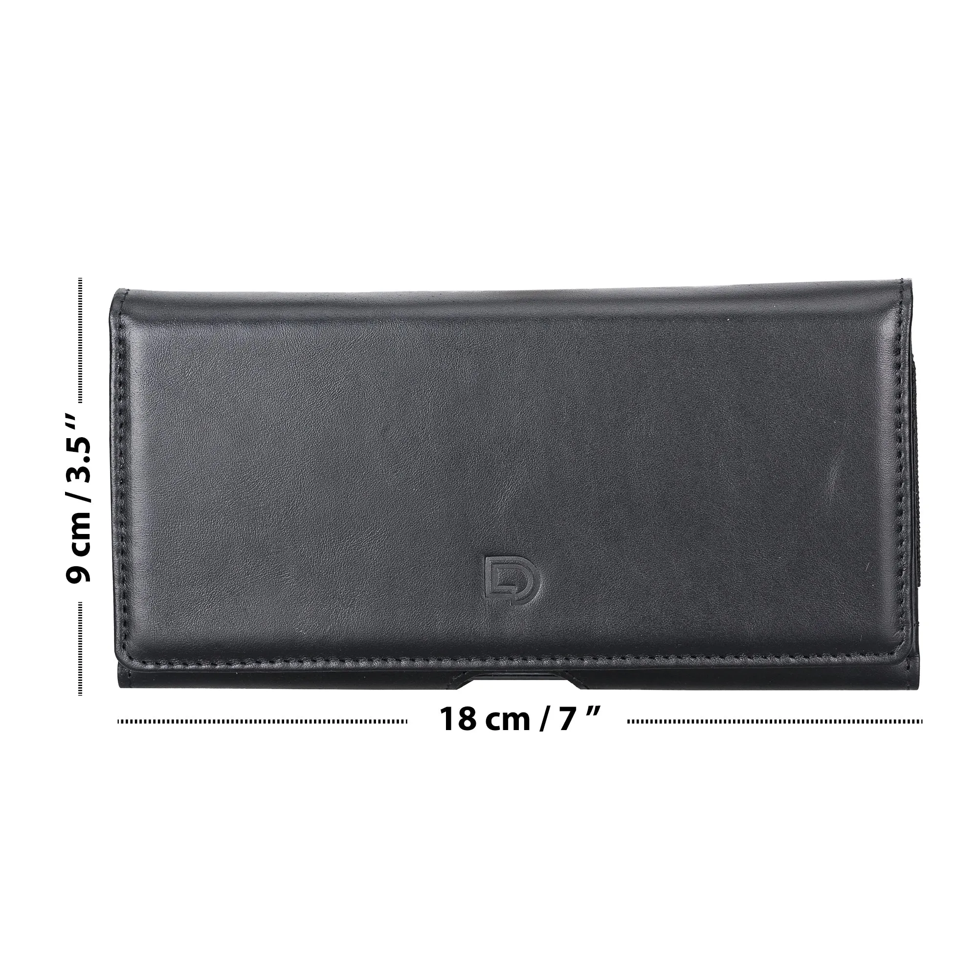 Full Grain Leather Cell Phone Holster with Magnetic Closure Belt Clip for All up to 6.9 Inch Phones (iPhone / Samsung)