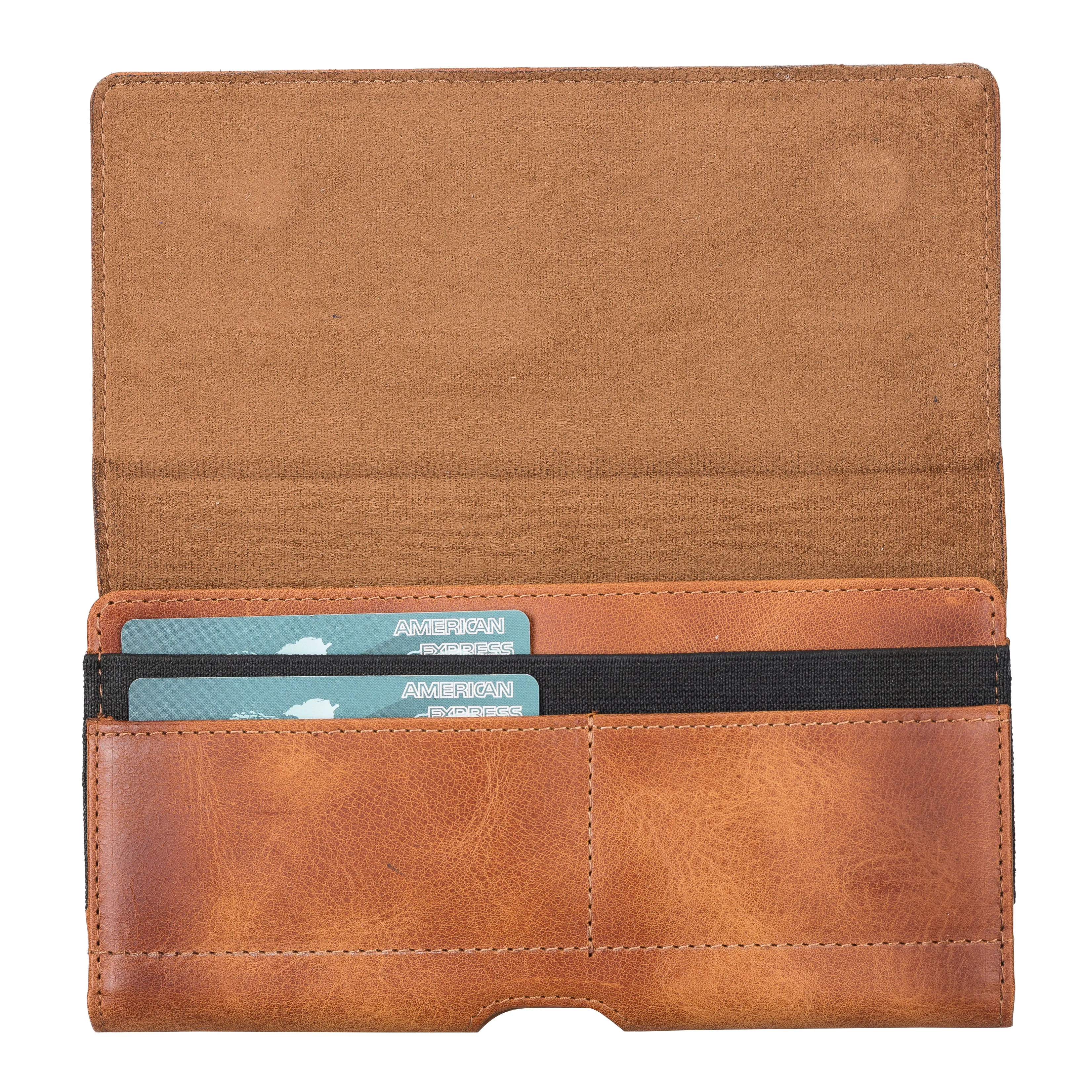 Full Grain Leather Cell Phone Holster with Magnetic Closure Belt Clip for All up to 6.9 Inch Phones (iPhone / Samsung)
