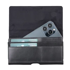 Full Grain Leather Cell Phone Holster with Magnetic Closure Pouch with Belt Clip 6.1" Phones (iPhone / Samsung)