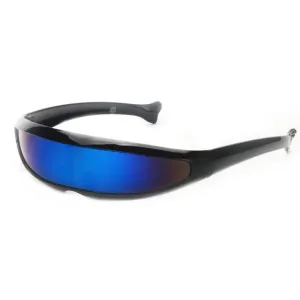 Futuristic Narrow Cyclops Sunglasses UV400 Personality Mirrored Lens Costume Eyewear Glasses Funny Party Mask Decoration