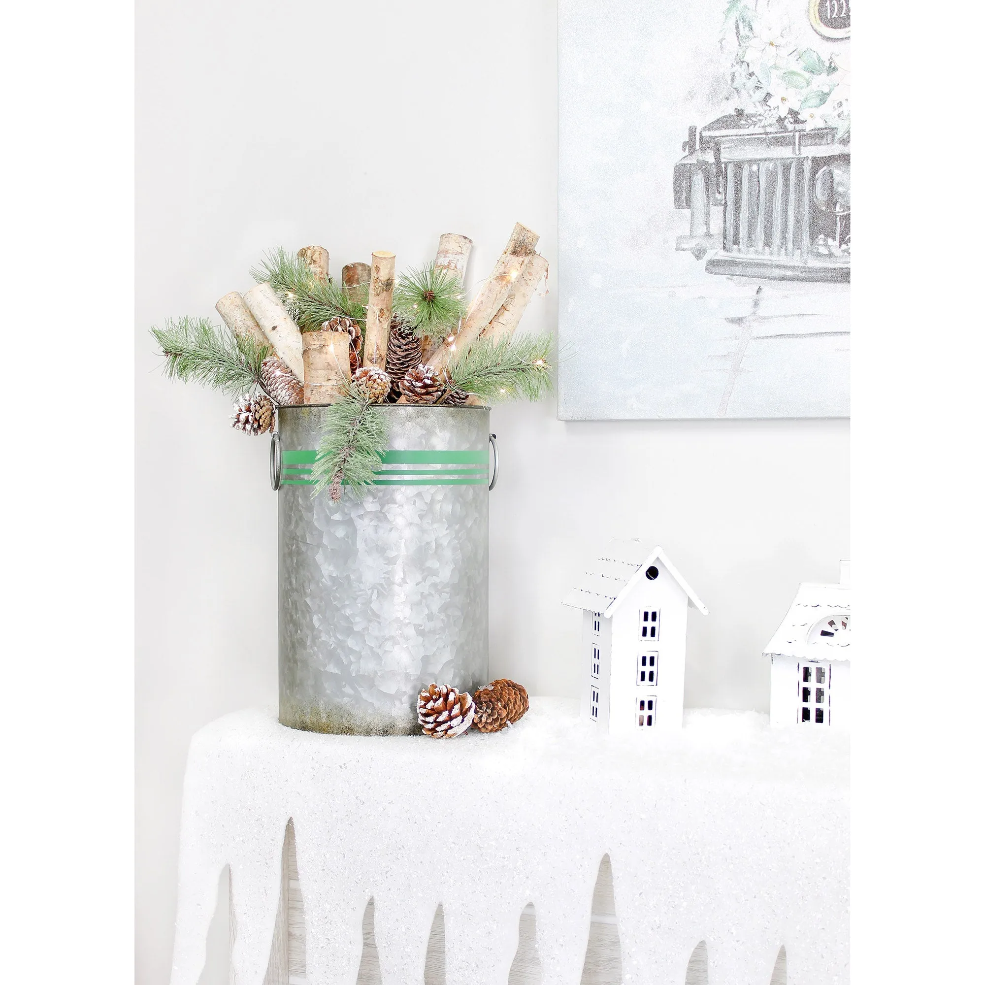 Galvanized Greenery Buckets (Case of 4 Sets)