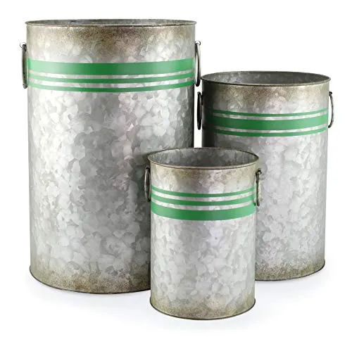 Galvanized Greenery Buckets (Case of 4 Sets)