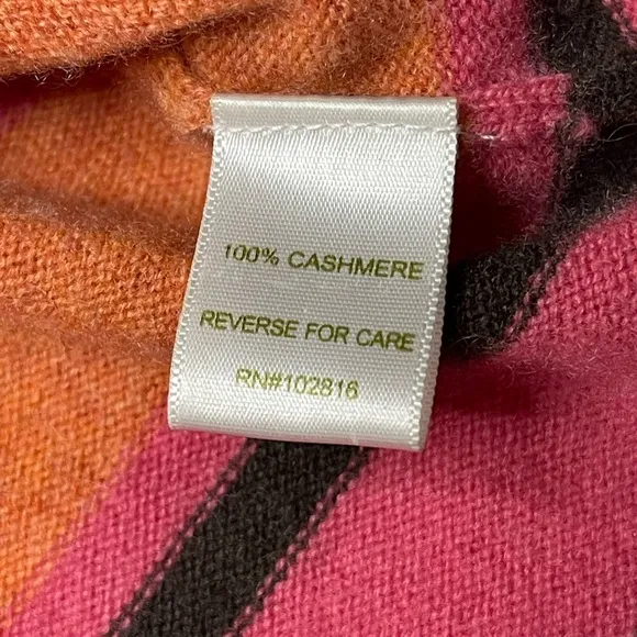 Garnet Hill 100% Cashmere size XS women’s sweater/top/long sleeve/stripes