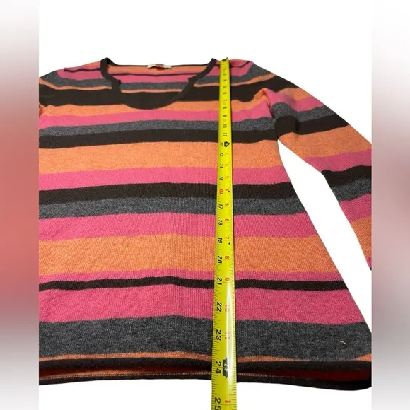Garnet Hill 100% Cashmere size XS women’s sweater/top/long sleeve/stripes