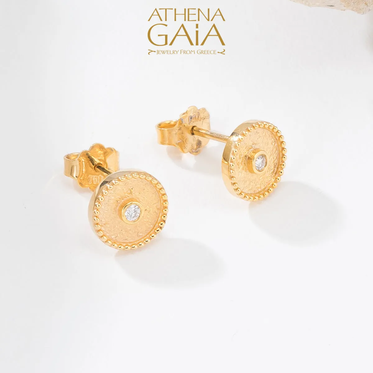 Geometric Diamond Circle Earrings
