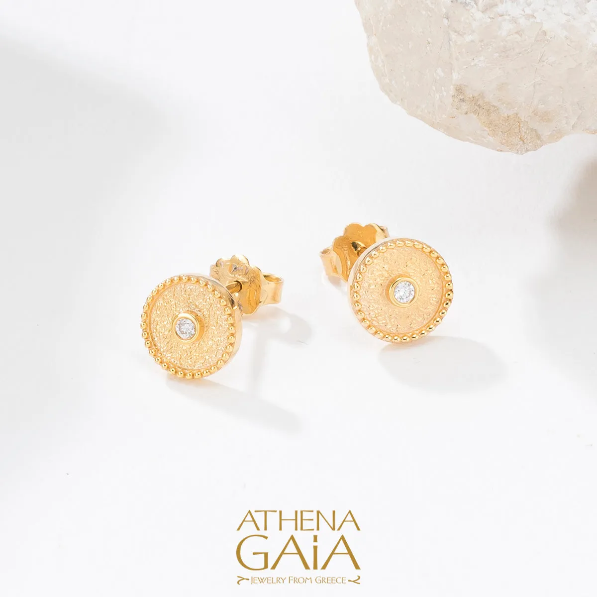 Geometric Diamond Circle Earrings
