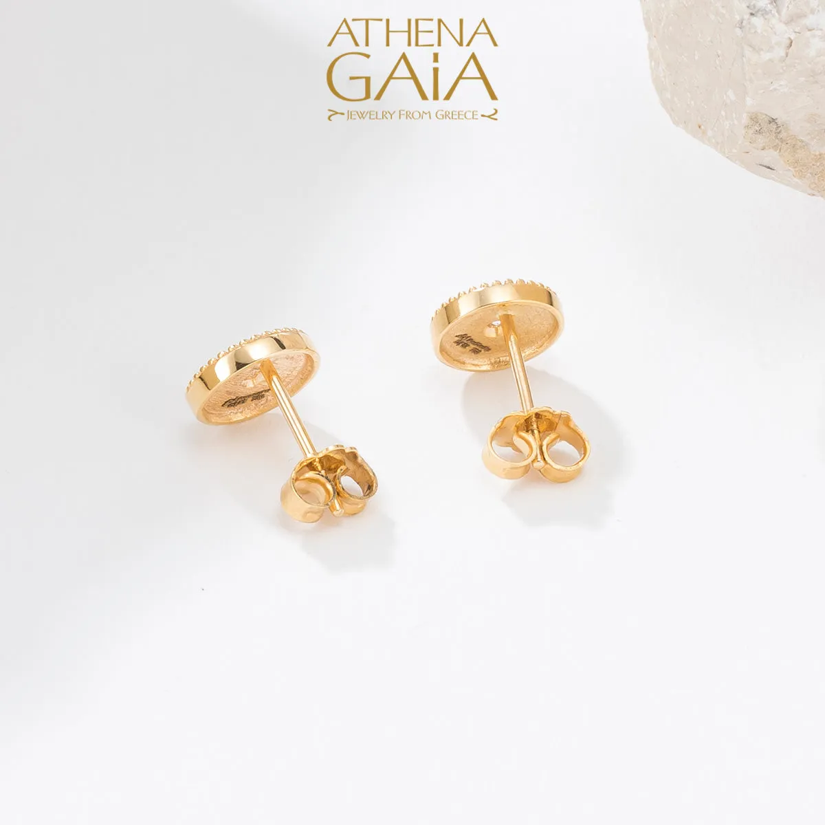 Geometric Diamond Circle Earrings