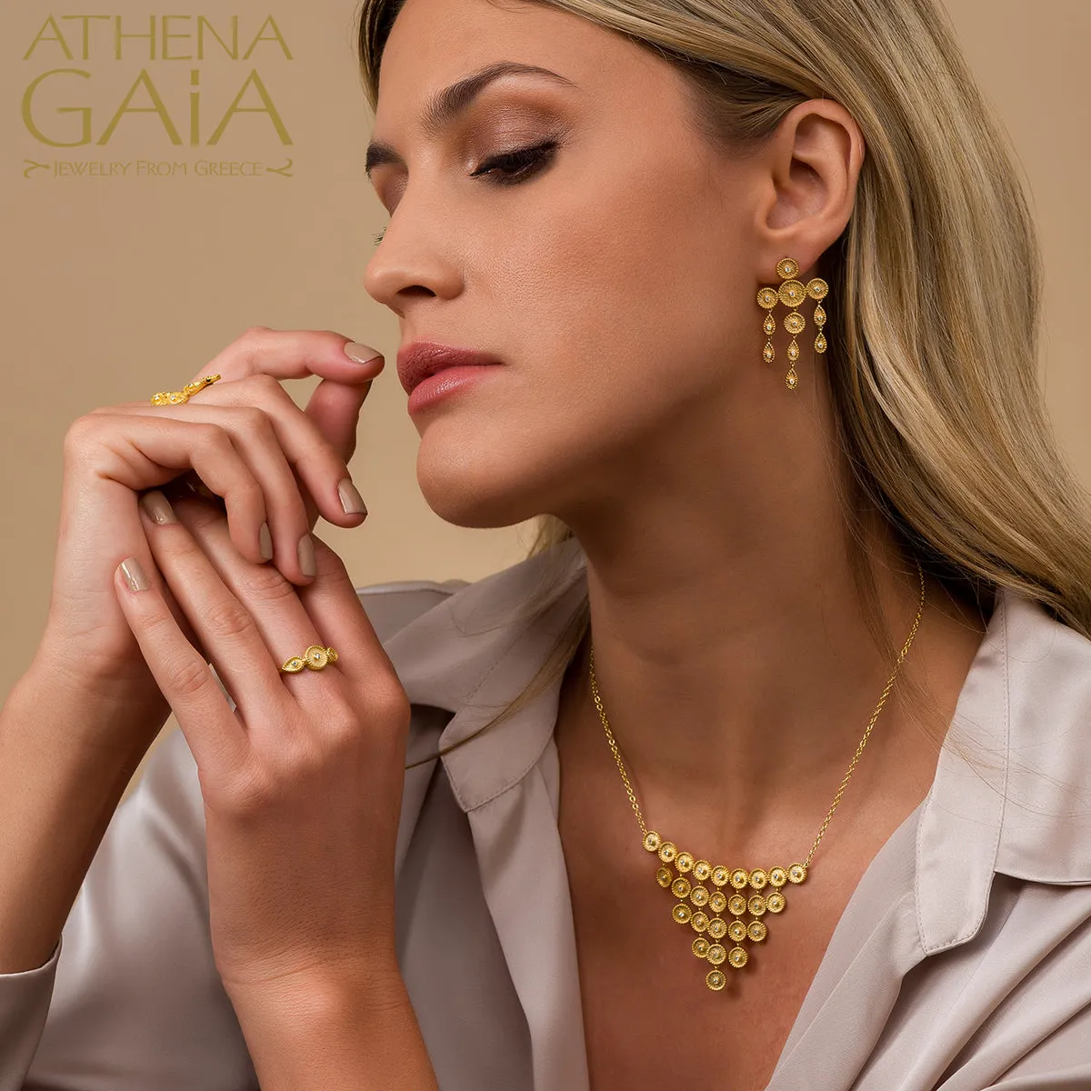 Geometric Diamond Circle Earrings