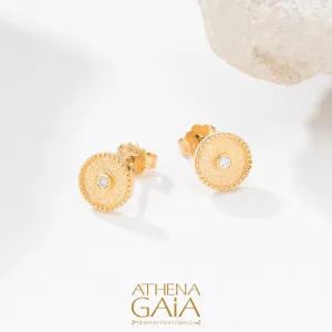 Geometric Diamond Circle Earrings