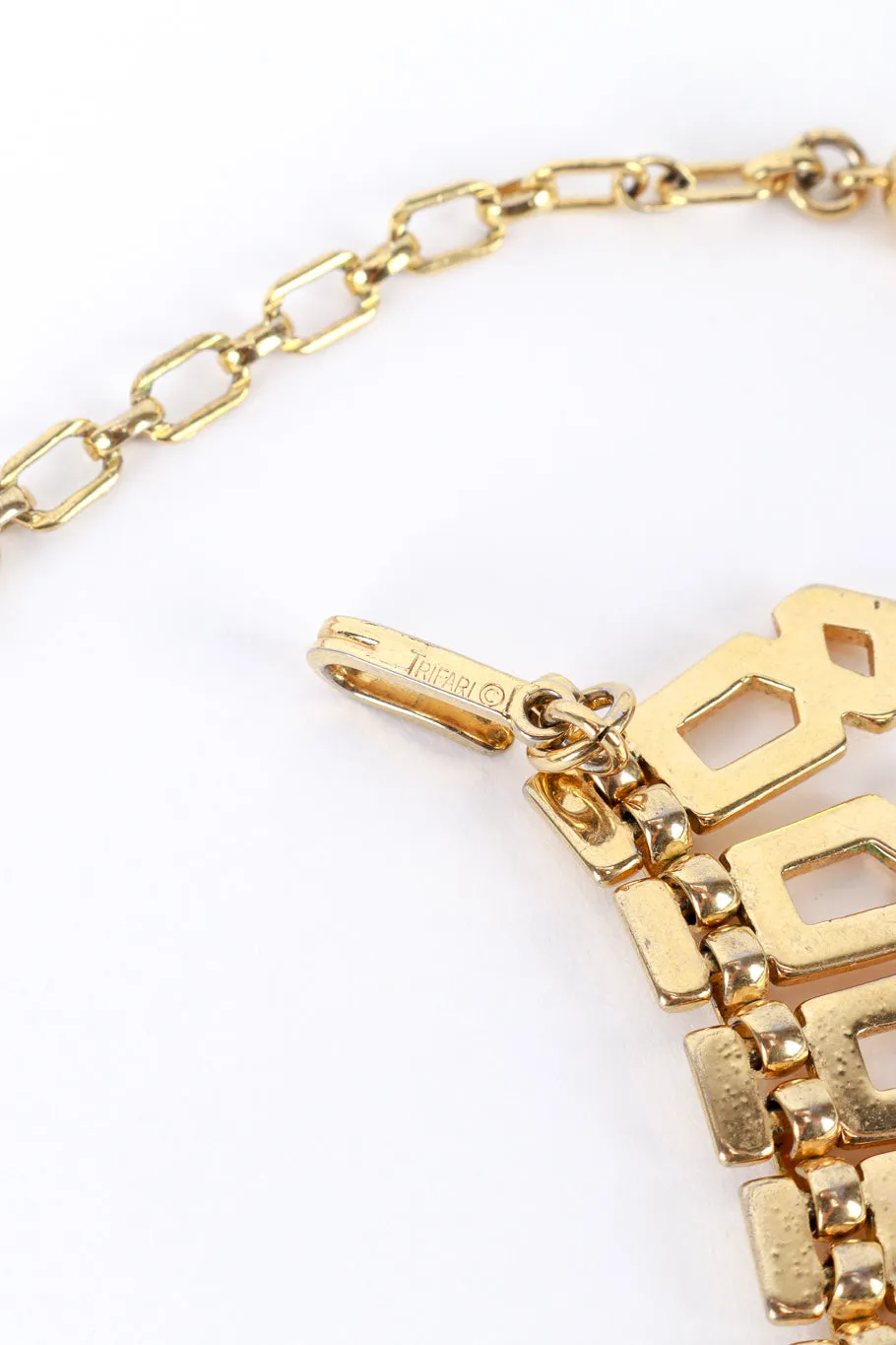 Geometric Feather Collar Necklace