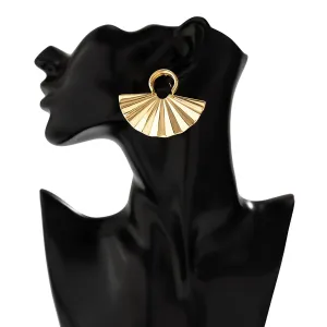 Geometric Gold Silver Tone Fan Earrings