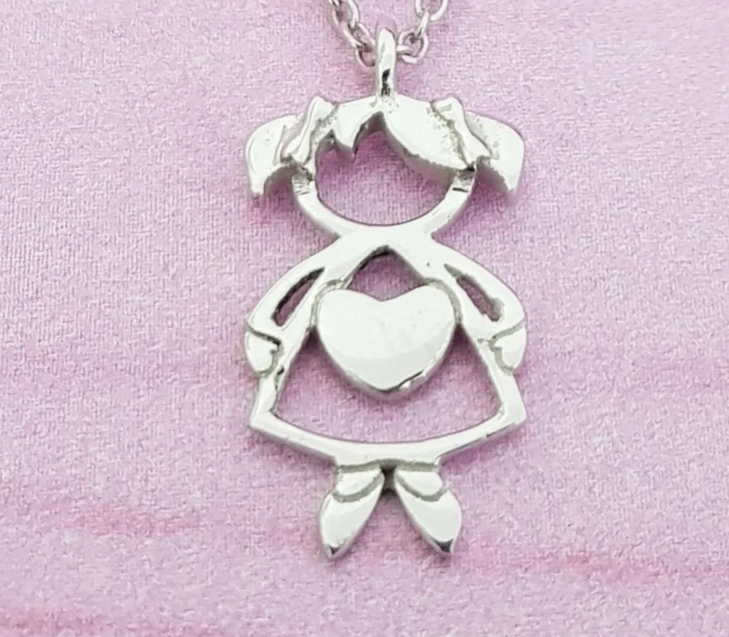 Girl Pendant Yellow Gold Charm