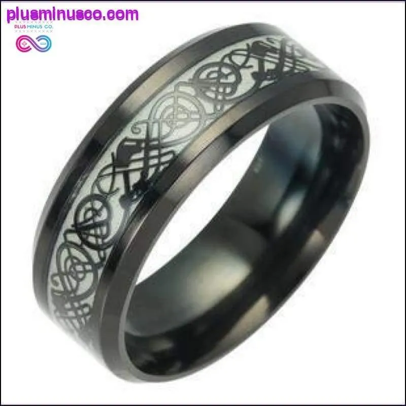 Glow in the Dark Black Fluorescent Dargon Titanium Ring