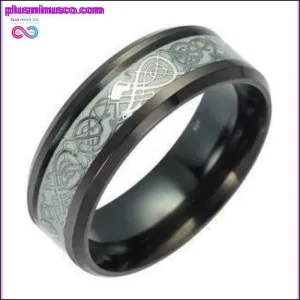 Glow in the Dark Black Fluorescent Dargon Titanium Ring