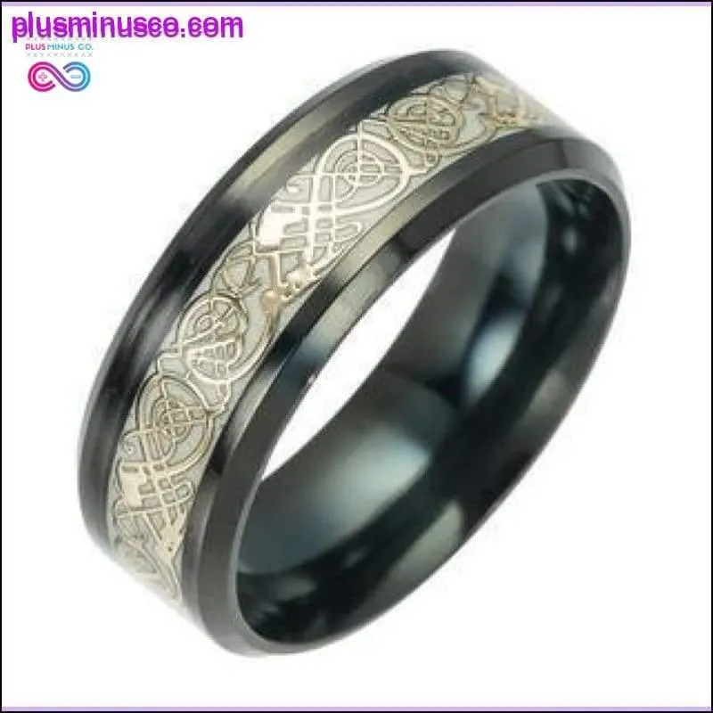 Glow in the Dark Black Fluorescent Dargon Titanium Ring
