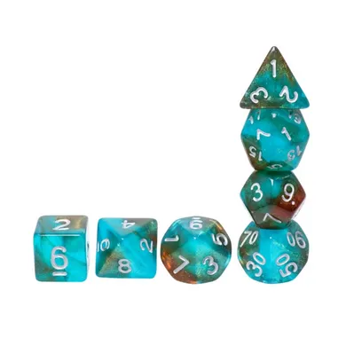 Glow in the Dark Blue Nebula RPG Dice Set