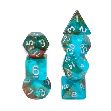 Glow in the Dark Blue Nebula RPG Dice Set