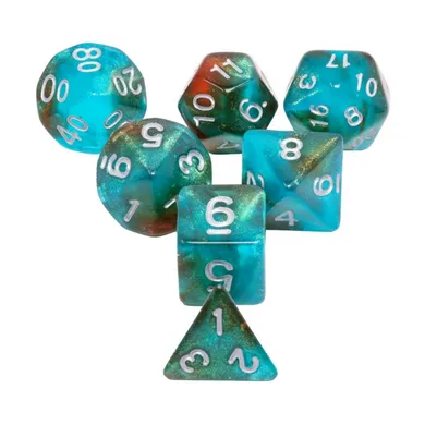 Glow in the Dark Blue Nebula RPG Dice Set