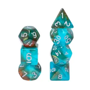 Glow in the Dark Blue Nebula RPG Dice Set