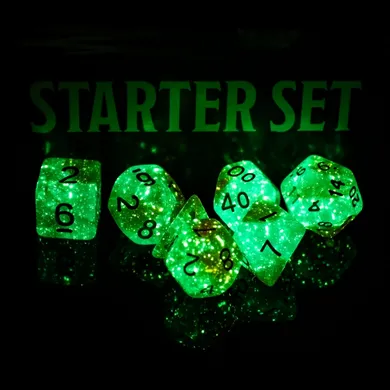 Glow in the Dark Blue Nebula RPG Dice Set