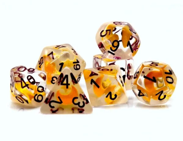 Glow in the Dark Moon and Star RPG Dice Set