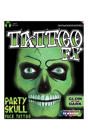 Glow in the Dark Party Skull Tattoo FX