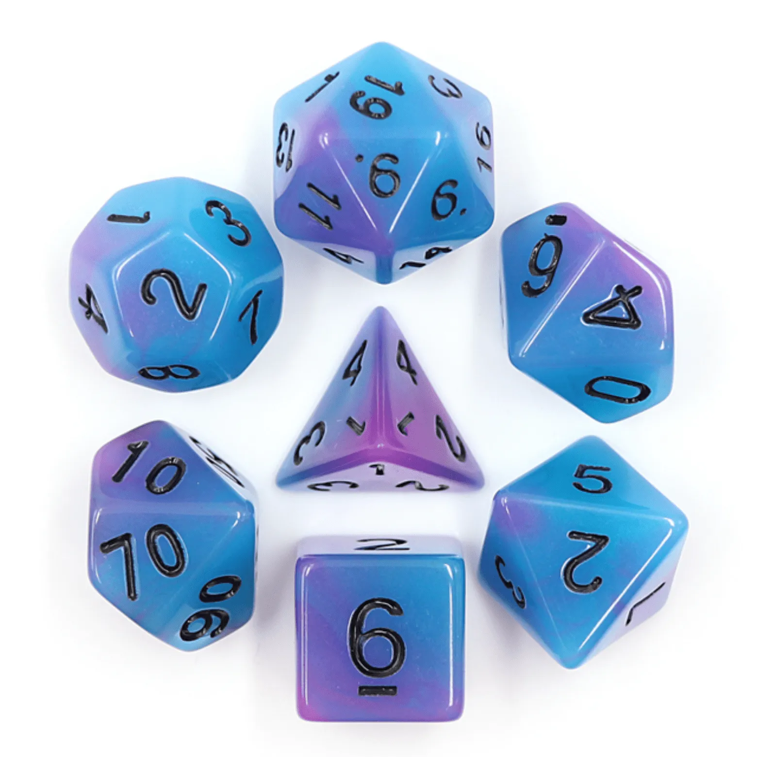 Glow in the Dark Supernova RPG Dice Set