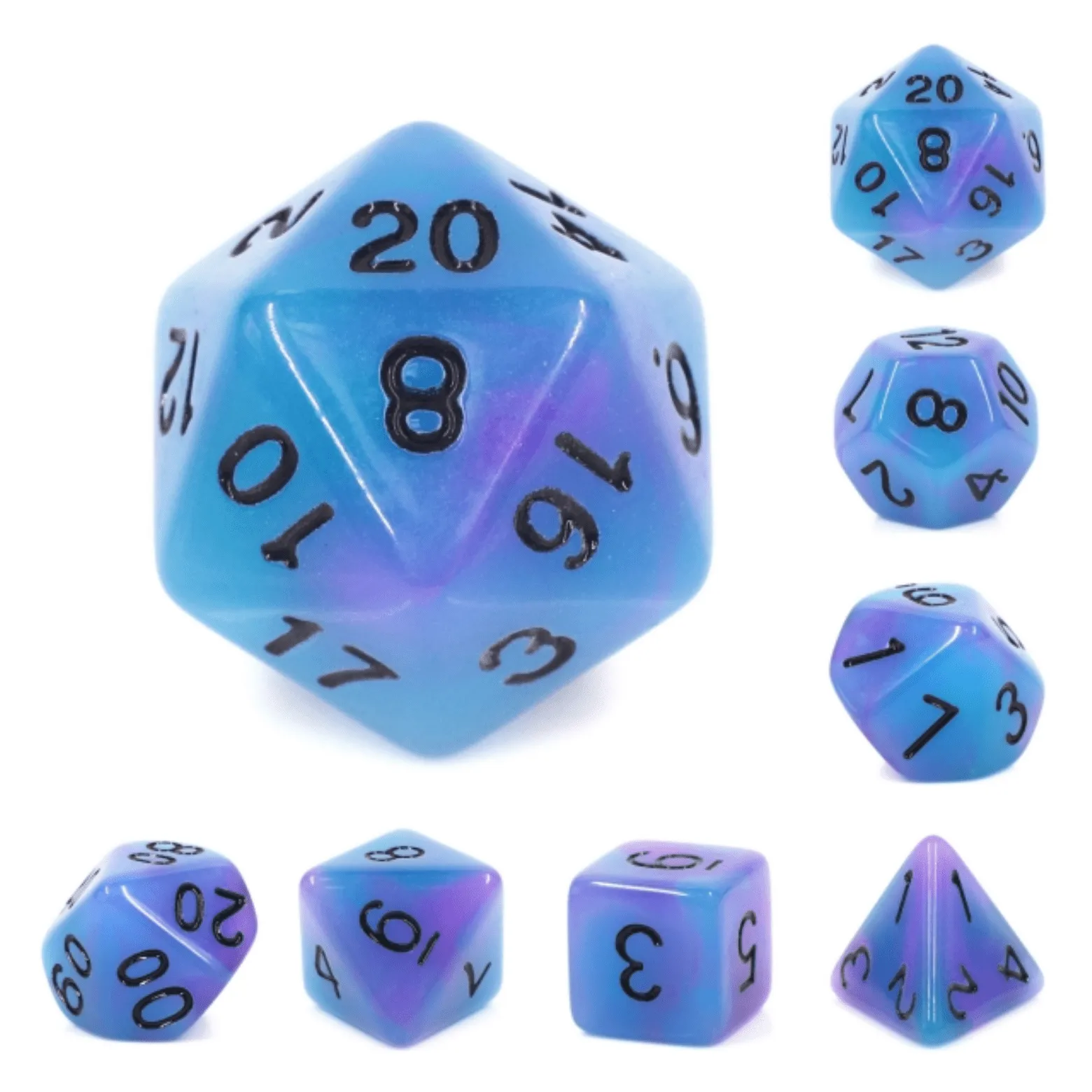 Glow in the Dark Supernova RPG Dice Set