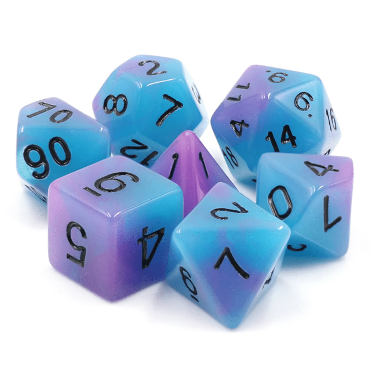 Glow in the Dark Supernova RPG Dice Set
