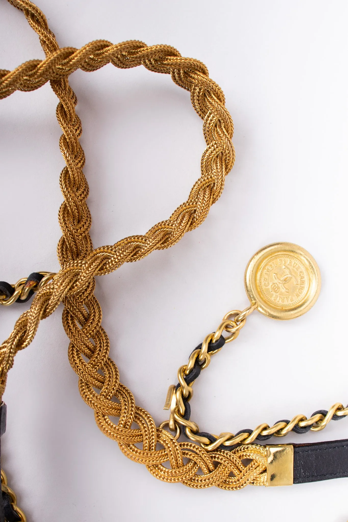 Gold Braided Chain Charm Belt