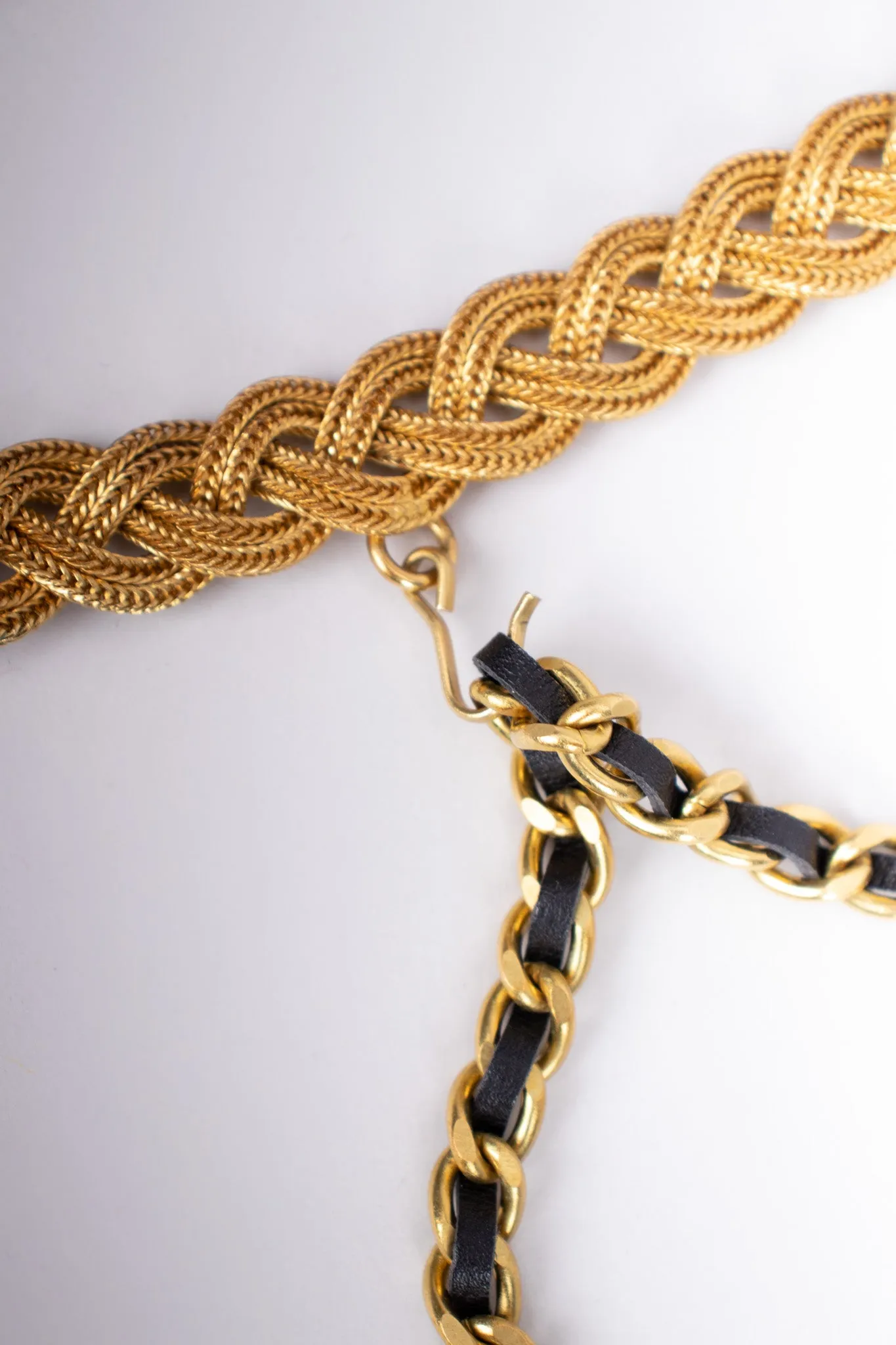 Gold Braided Chain Charm Belt