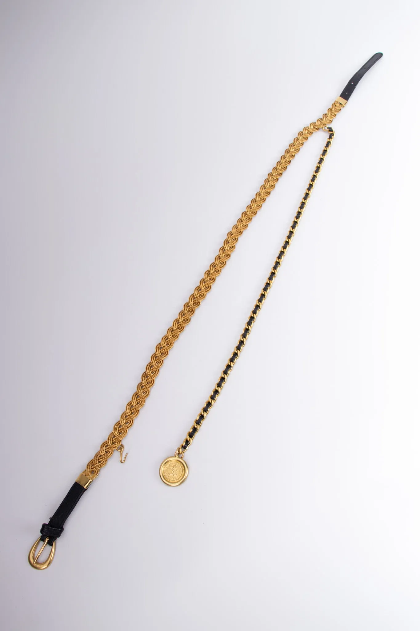 Gold Braided Chain Charm Belt