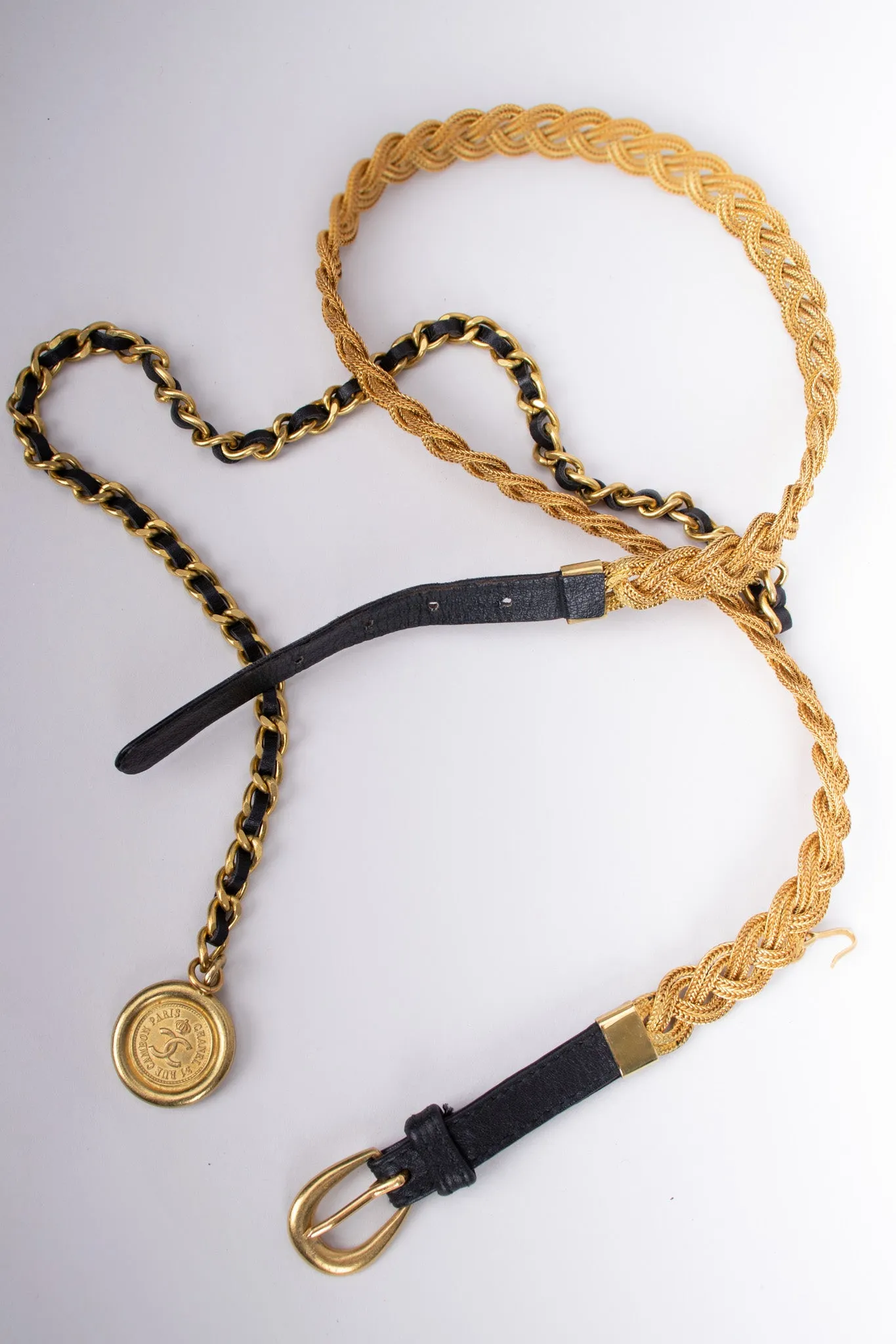Gold Braided Chain Charm Belt