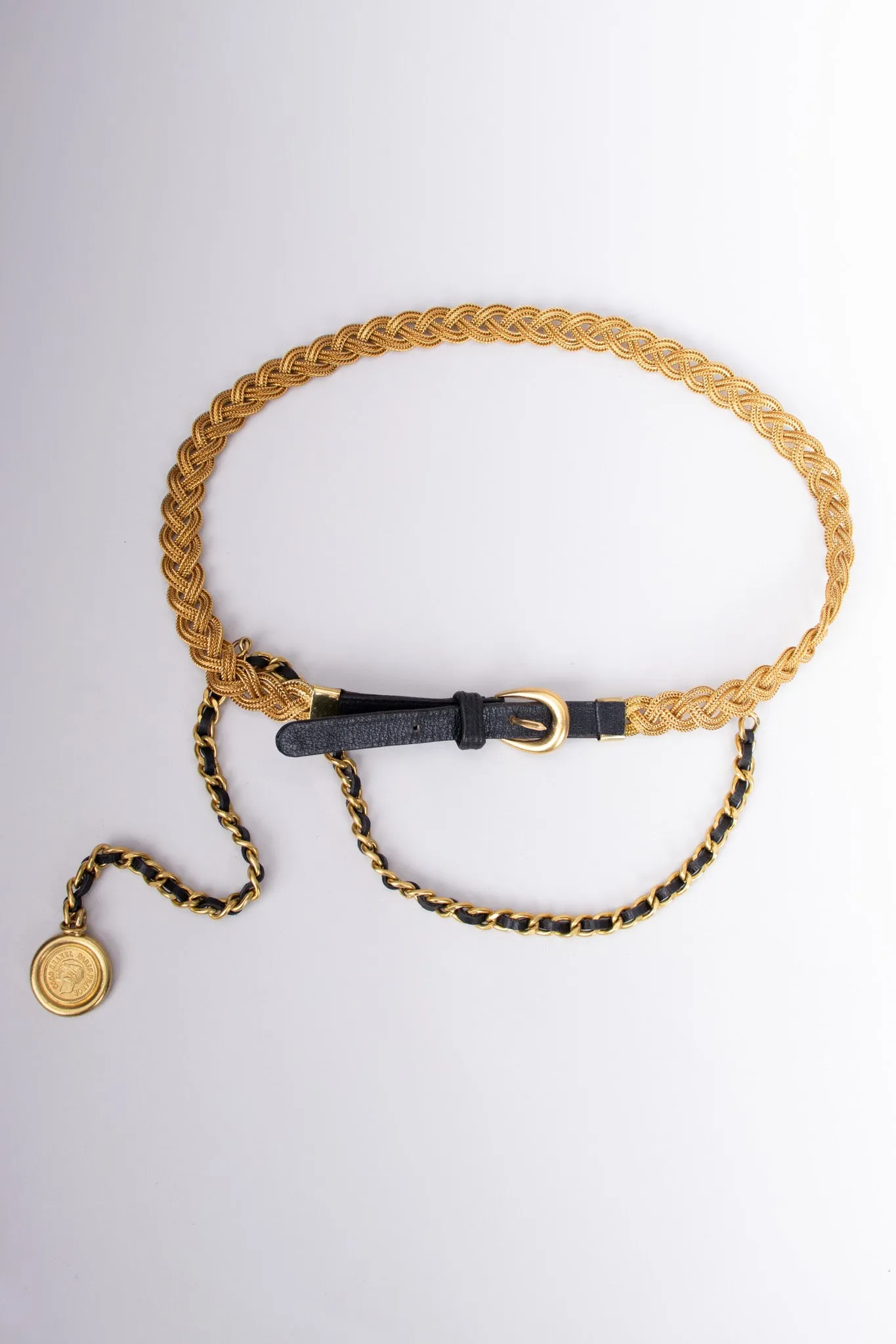 Gold Braided Chain Charm Belt
