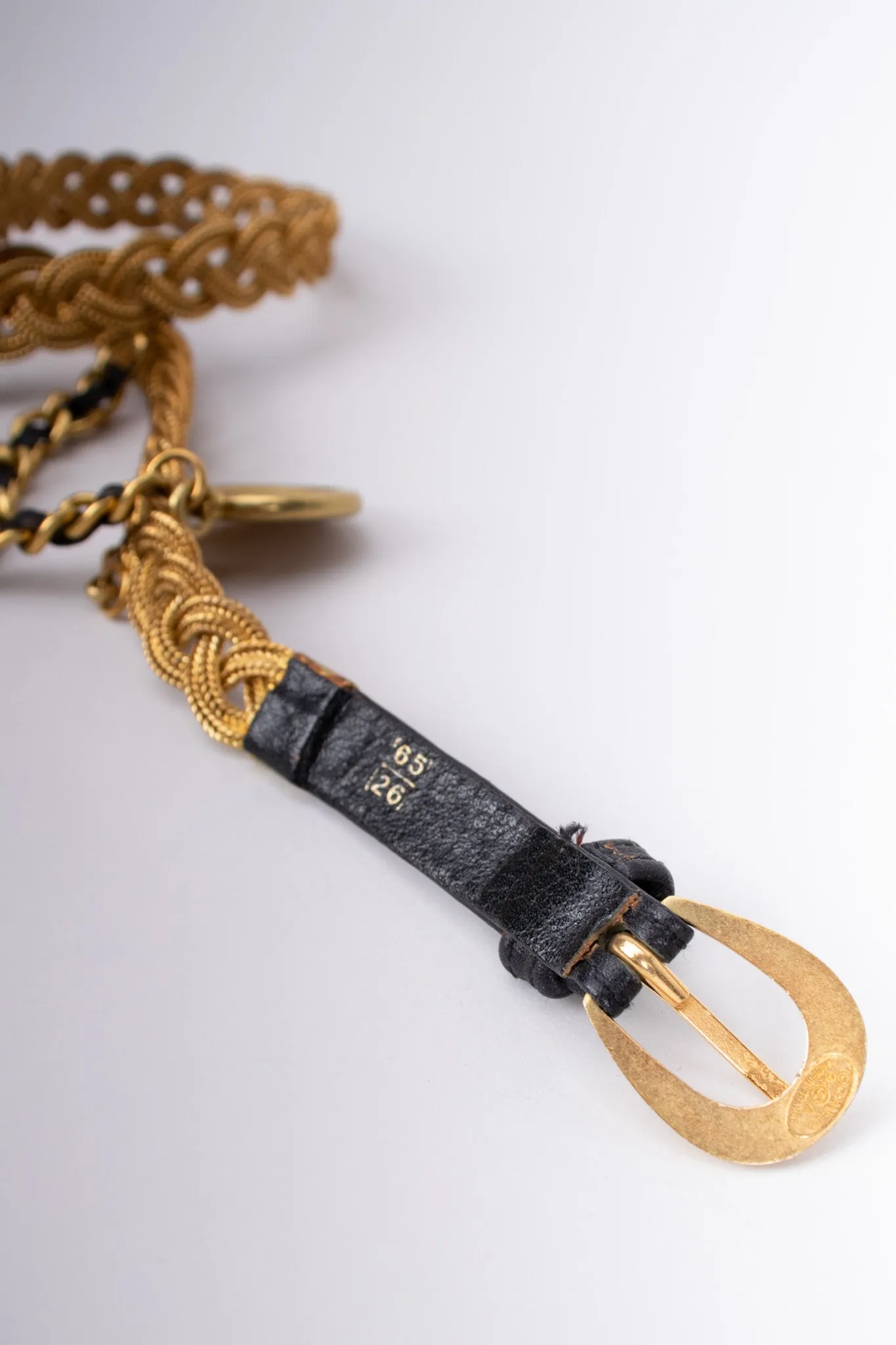 Gold Braided Chain Charm Belt