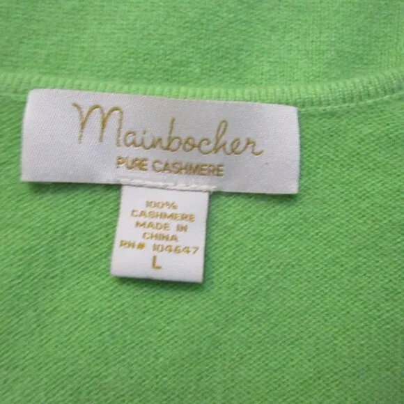 Grass Green CASHMERE Pullover Sweater V Neck Cuddly Knit Luxury
