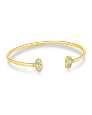 Grayson Crystal Cuff Bracelet Gold Metal White CZ