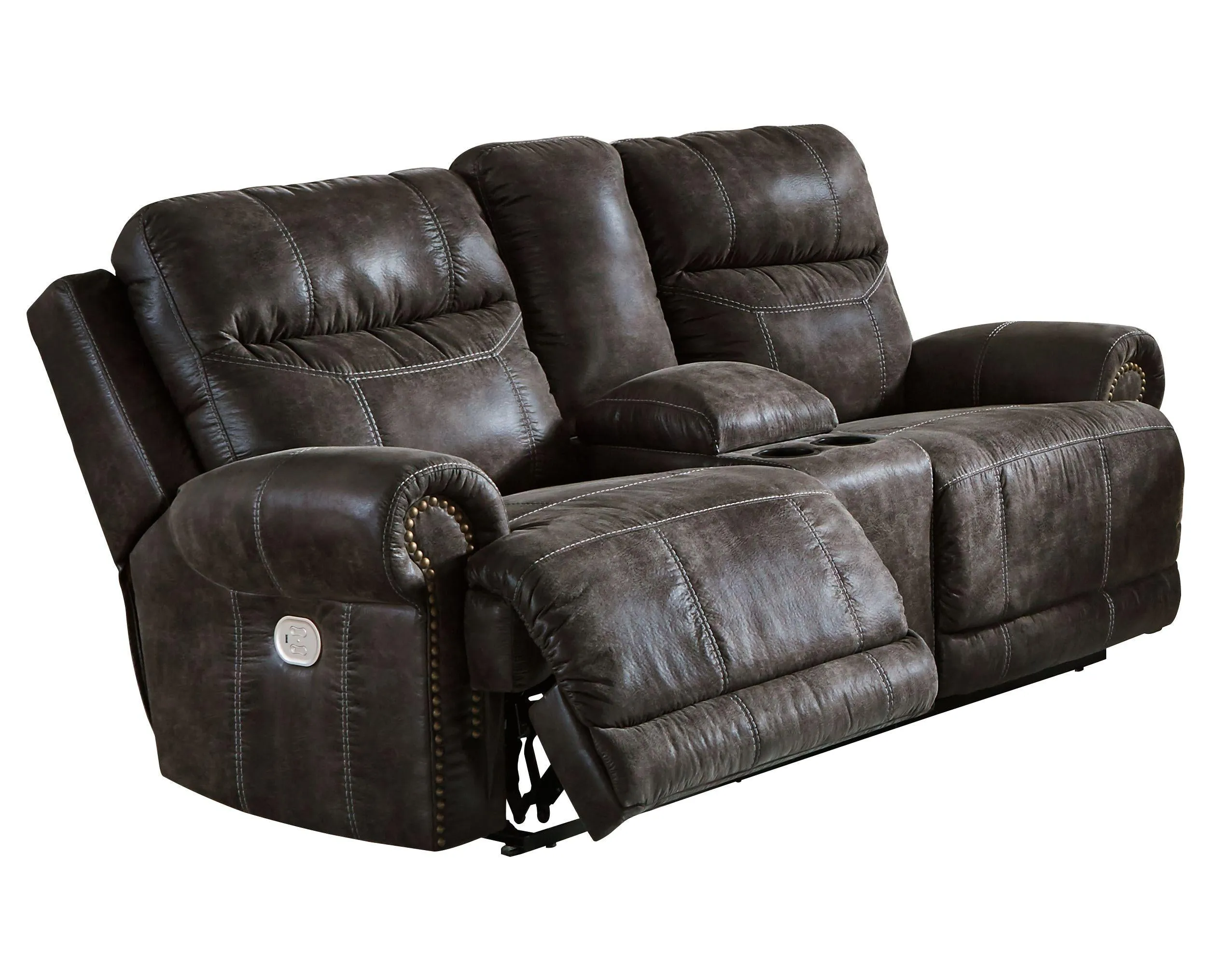 Grearview - Pwr Rec Loveseat/con/adj Hdrst