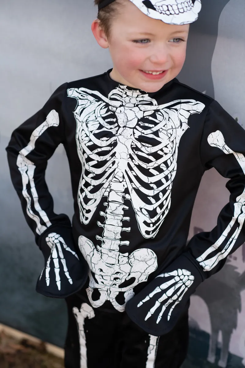 Great Pretenders GID Skeleton Shirt Pants Mask, Size 5-6