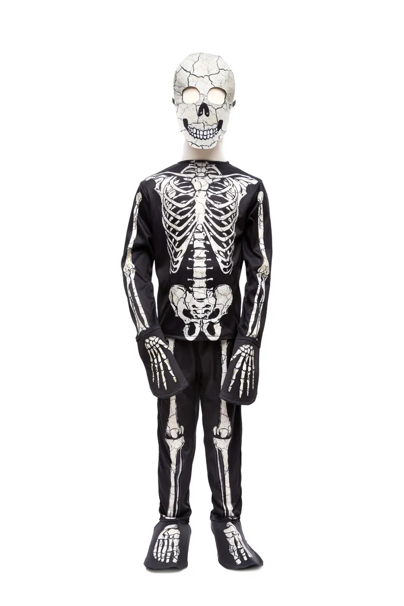 Great Pretenders GID Skeleton Shirt Pants Mask, Size 5-6