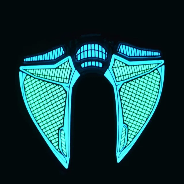 Halloween LED Masks Clothing Big Terror Masks Cold Light Helmet Fire Festival Party Glowing Dance Steady On Driver