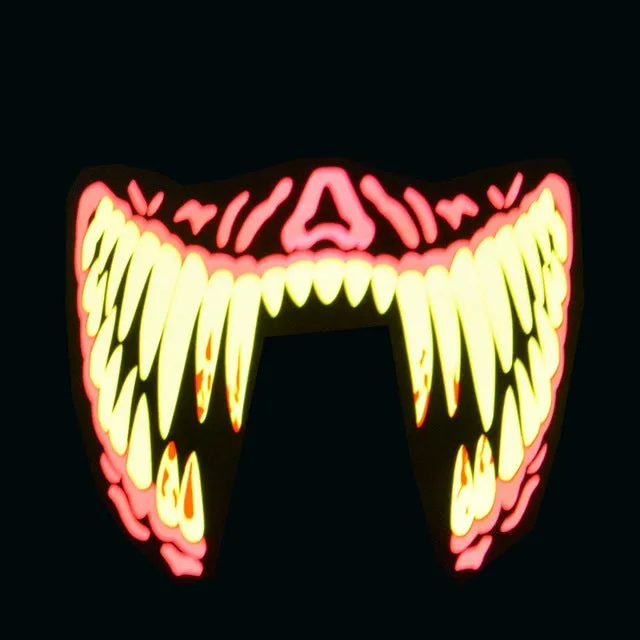 Halloween LED Masks Clothing Big Terror Masks Cold Light Helmet Fire Festival Party Glowing Dance Steady On Driver