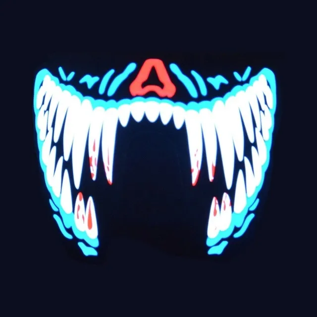 Halloween LED Masks Clothing Big Terror Masks Cold Light Helmet Fire Festival Party Glowing Dance Steady On Driver