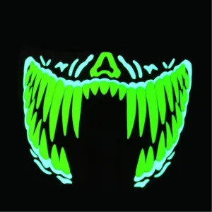 Halloween LED Masks Clothing Big Terror Masks Cold Light Helmet Fire Festival Party Glowing Dance Steady On Driver