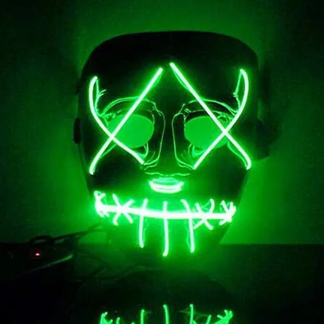 Halloween Mask LED Light Up Funny Masks The Purge Election Year Great Festival Cosplay Costume Supplies Party Masks Glow In Dark